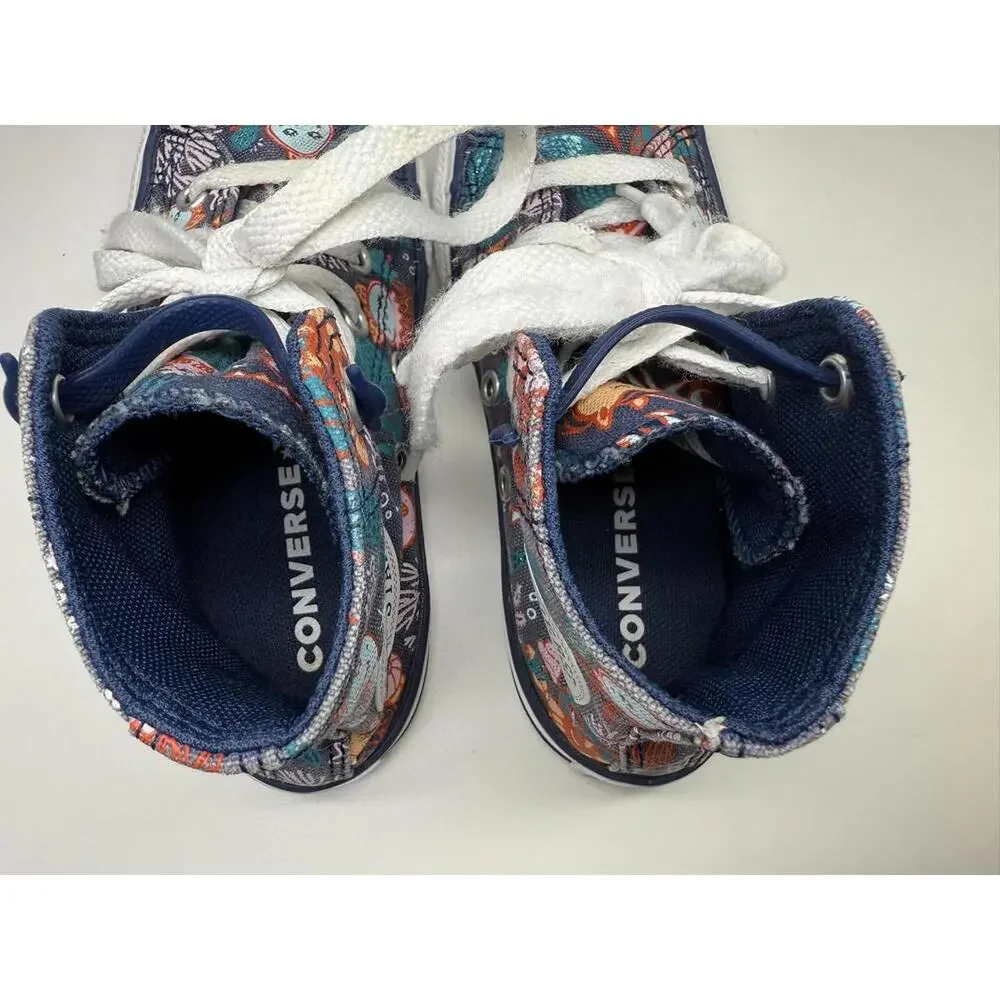 Converse Chuck Taylor All Star Shoes Youth‎ Size 12 High Top Mermaid Print Navy